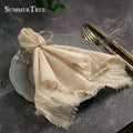 20PCS Napkins 41x41CM Cotton Cloth Gauze Retro Burr Rustic Kitchen Tea Towel Wedding Party Dinner Christmas Napkin Table Decor - Wiktra