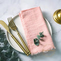 20PCS Napkins 41x41CM Cotton Cloth Gauze Retro Burr Rustic Kitchen Tea Towel Wedding Party Dinner Christmas Napkin Table Decor - Wiktra