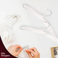 5/10/15/20PCS Pure White Satin Padded Hanger Anti Slip Cushioned Hangers for Sweaters Wedding Display Silk Clothes Hangers wiktra