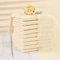 20pcs 32x32cm Handmade Gauze Cotton Napkins Reusable Tea Towel Wedding Party Christmas Table Decor Retro Burrs napkin Wholesale - Wiktra