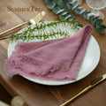 20pcs Retro Napkins 42x42cm Rustic Table Decoration Cotton Gauze Hanky Tea Towel Dining Place Mats Wedding Restaurant Supplies - Wiktra