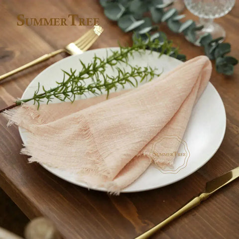 20pcs Retro Napkins 42x42cm Rustic Table Decoration Cotton Gauze Hanky Tea Towel Dining Place Mats Wedding Restaurant Supplies - Wiktra