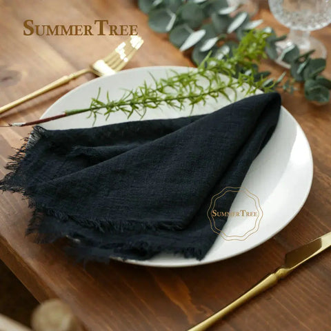 20pcs Retro Napkins 42x42cm Rustic Table Decoration Cotton Gauze Hanky Tea Towel Dining Place Mats Wedding Restaurant Supplies - Wiktra