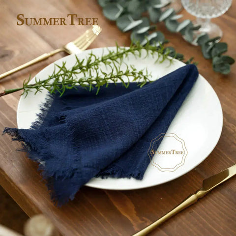 20pcs Retro Napkins 42x42cm Rustic Table Decoration Cotton Gauze Hanky Tea Towel Dining Place Mats Wedding Restaurant Supplies - Wiktra