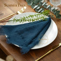 20pcs Retro Napkins 42x42cm Rustic Table Decoration Cotton Gauze Hanky Tea Towel Dining Place Mats Wedding Restaurant Supplies - Wiktra