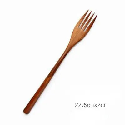 22*4cm Household Wooden Long Handle Cooking Stiring Grapefruit Spoon Dessert Cake Forks Tableware Teaspoon Kitchen Accessories