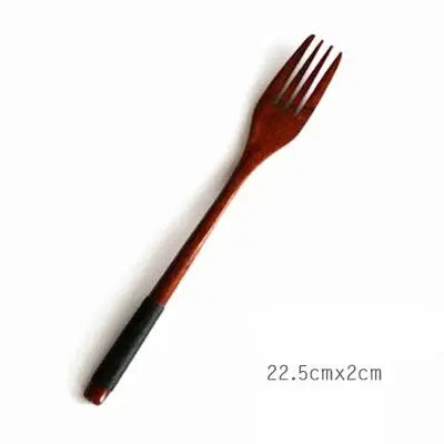 22*4cm Household Wooden Long Handle Cooking Stiring Grapefruit Spoon Dessert Cake Forks Tableware Teaspoon Kitchen Accessories