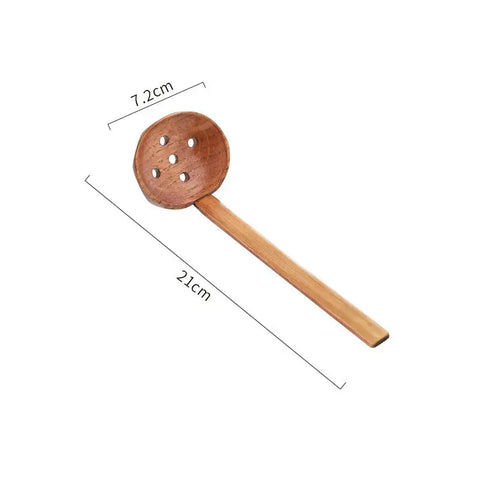 22*4cm Household Wooden Long Handle Cooking Stiring Grapefruit Spoon Dessert Cake Forks Tableware Teaspoon Kitchen Accessories