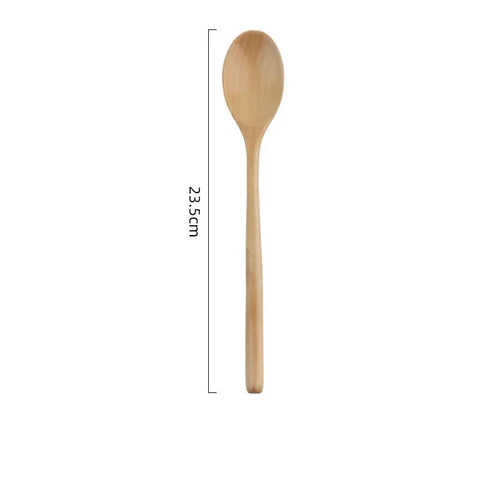 22*4cm Household Wooden Long Handle Cooking Stiring Grapefruit Spoon Dessert Cake Forks Tableware Teaspoon Kitchen Accessories