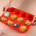 Silicone Round Mold 6/12/24 Holes Mini Muffin Cupcake Cookies Fondant Baking Pan Non-Stick Pudding Steamed Cake Mold Baking Tool wiktra