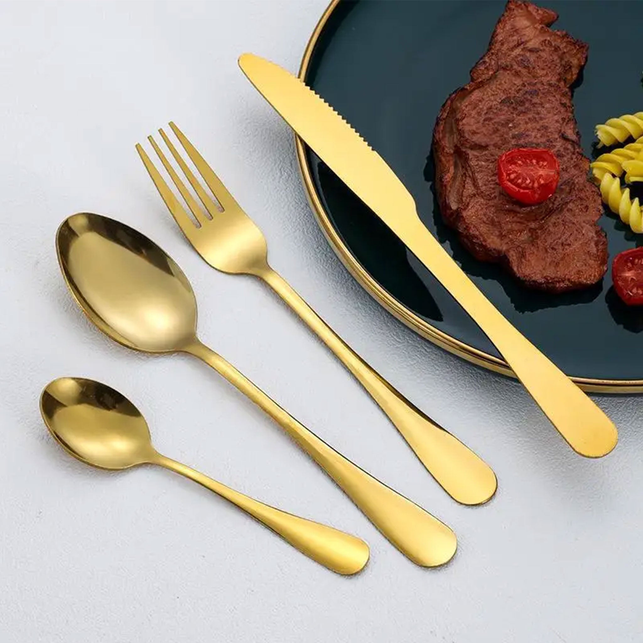 24-Piece Stainless Steel Tableware Set with Gift Box – Knife, Fork & Spoon
