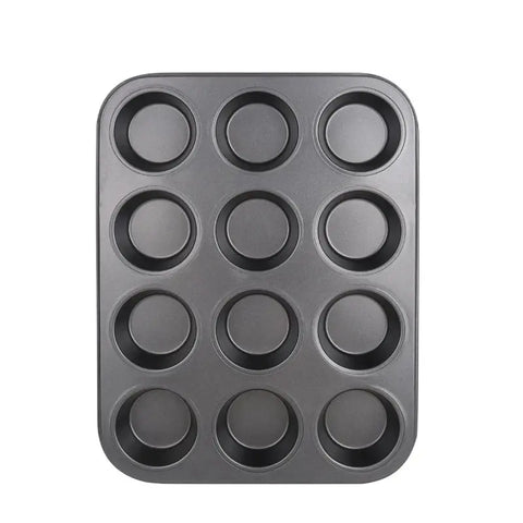 24-hole Round Cake Baking Pan Household Carbon Steel Non-stick Baking Pan Baking Tool Muffin Cake Mold Cake Decoration Mold wiktra