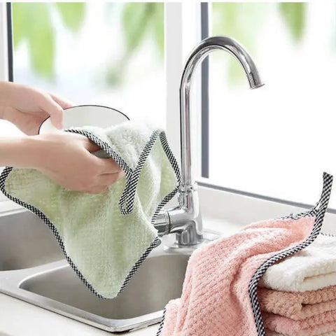 25x25cm Hand Towels Quick Drying Water Absorbent Washcloth Household Super Soft Multi-function Cleaning Towel Kitchen Toalla New wiktra