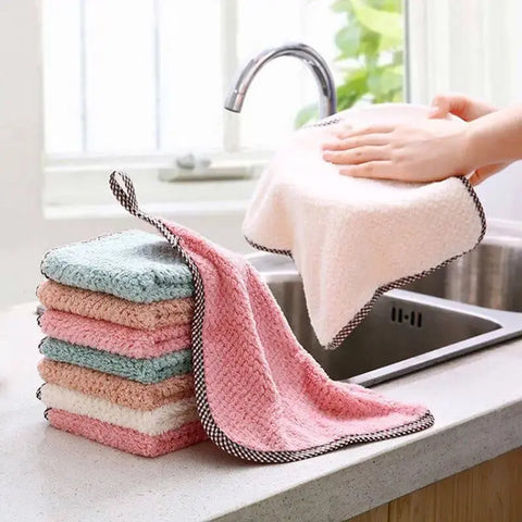 25x25cm Hand Towels Quick Drying Water Absorbent Washcloth Household Super Soft Multi-function Cleaning Towel Kitchen Toalla New