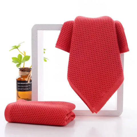 2Pcs 34*34cm Cotton Dishcloth Honeycomb Towel Ultra Soft Absorbent Hand Towel Wash Cloth Household Kitchen Cleaning Cloth Tool - Wiktra