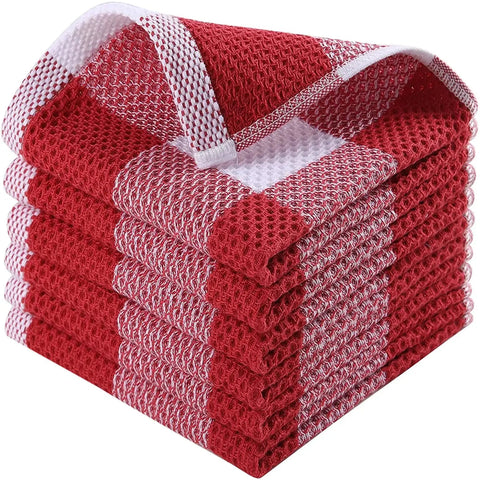 2Pcs 34*34cm Cotton Dishcloth Honeycomb Towel Ultra Soft Absorbent Hand Towel Wash Cloth Household Kitchen Cleaning Cloth Tool - Wiktra