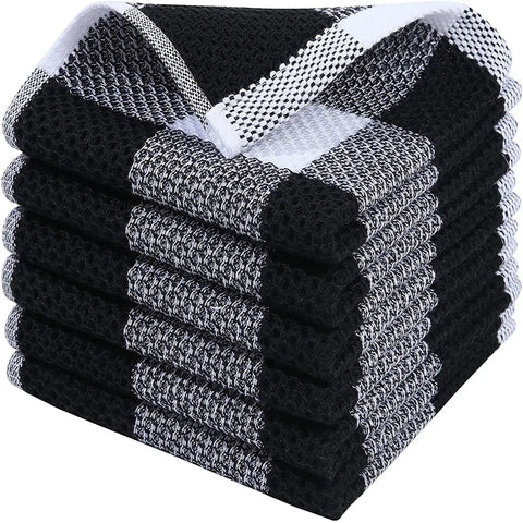 2Pcs 34*34cm Cotton Dishcloth Honeycomb Towel Ultra Soft Absorbent Hand Towel Wash Cloth Household Kitchen Cleaning Cloth Tool - Wiktra