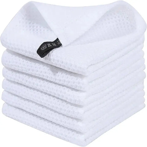 2Pcs 34*34cm Cotton Dishcloth Honeycomb Towel Ultra Soft Absorbent Hand Towel Wash Cloth Household Kitchen Cleaning Cloth Tool - Wiktra