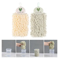 2Pcs Kitchen Hanging Towels Set Chenille Hand Face Wipe Towels Bathroom Washcloths wiktra