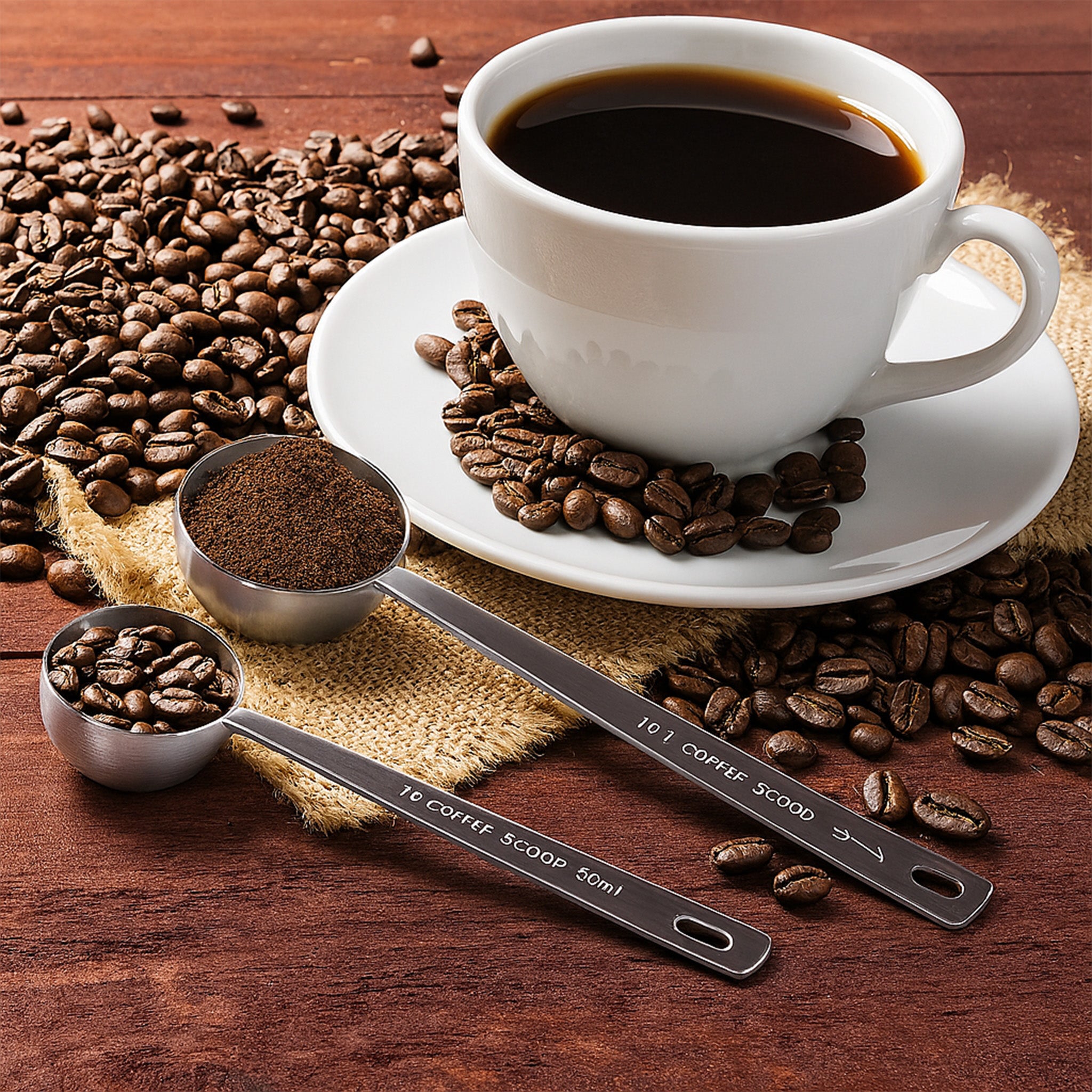 2Pcs Stainless Steel Coffee Measuring Spoons