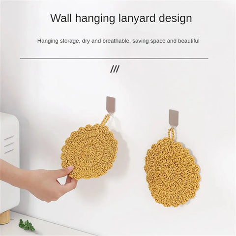 1/2pc double-layer gold wire dish towel Kitchen non-stick oil dishcloth Double-layer rag scouring pad Mesh dish towel Kitchen wiktra