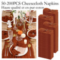 30-200Pcs Terracotta Cheesecloth Napkins Cotton Gauze Towel Wedding Napkin 20*20Inch Napkin Serving Napkin for Party Table Decor - Wiktra