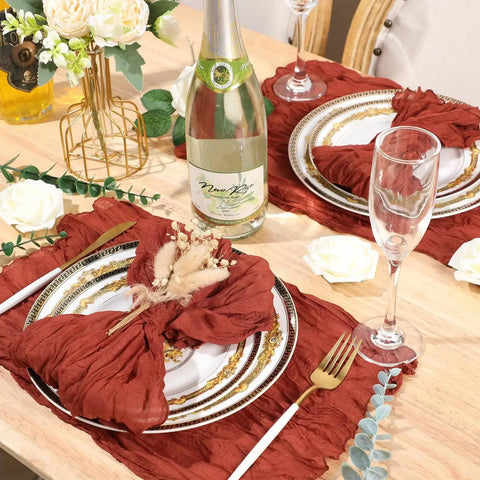 30-200Pcs Terracotta Cheesecloth Napkins Cotton Gauze Towel Wedding Napkin 20*20Inch Napkin Serving Napkin for Party Table Decor - Wiktra