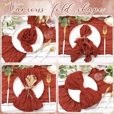 30-200Pcs Terracotta Cheesecloth Napkins Cotton Gauze Towel Wedding Napkin 20*20Inch Napkin Serving Napkin for Party Table Decor - Wiktra