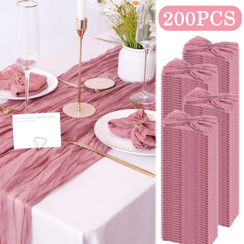 30-200Pcs Terracotta Cheesecloth Napkins Cotton Gauze Towel Wedding Napkin 20*20Inch Napkin Serving Napkin for Party Table Decor - Wiktra