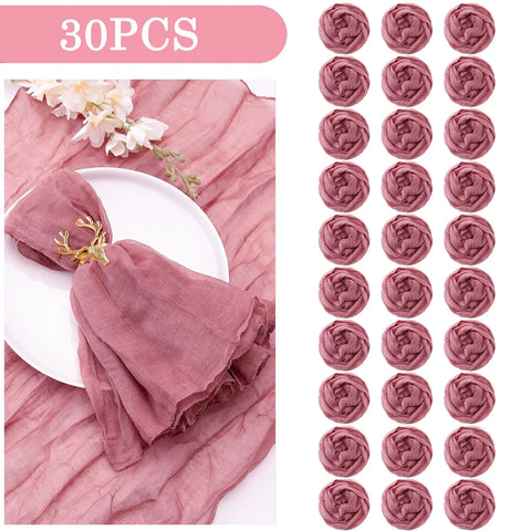 30-200Pcs Terracotta Cheesecloth Napkins Cotton Gauze Towel Wedding Napkin 20*20Inch Napkin Serving Napkin for Party Table Decor - Wiktra