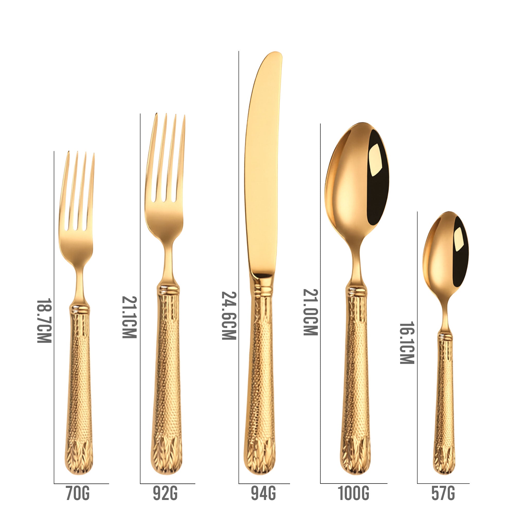 30-Piece Luxury Black & Gold Stainless Steel Flatware Set