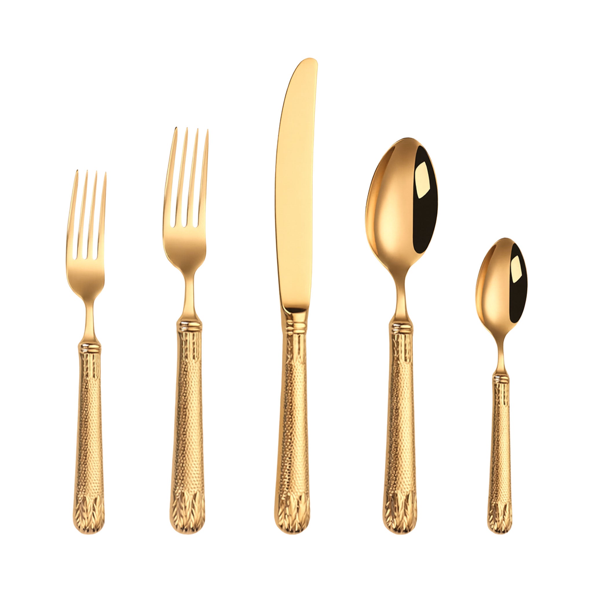 30-Piece Luxury Black & Gold Stainless Steel Flatware Set