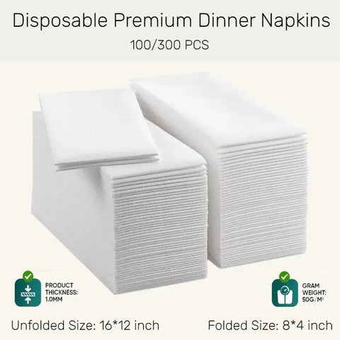 300 Pcs 16"x12" Disposable Premium Dinner Napkin Linen feel Cloth Napkin  Absorbent Guest Towel Wedding Hotel Party Reception - Wiktra