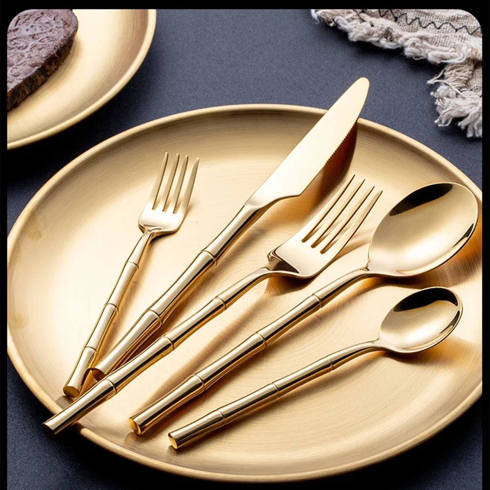 304 Stainless Steel Cutlery Set with Bamboo Handles – Forks & Spoons