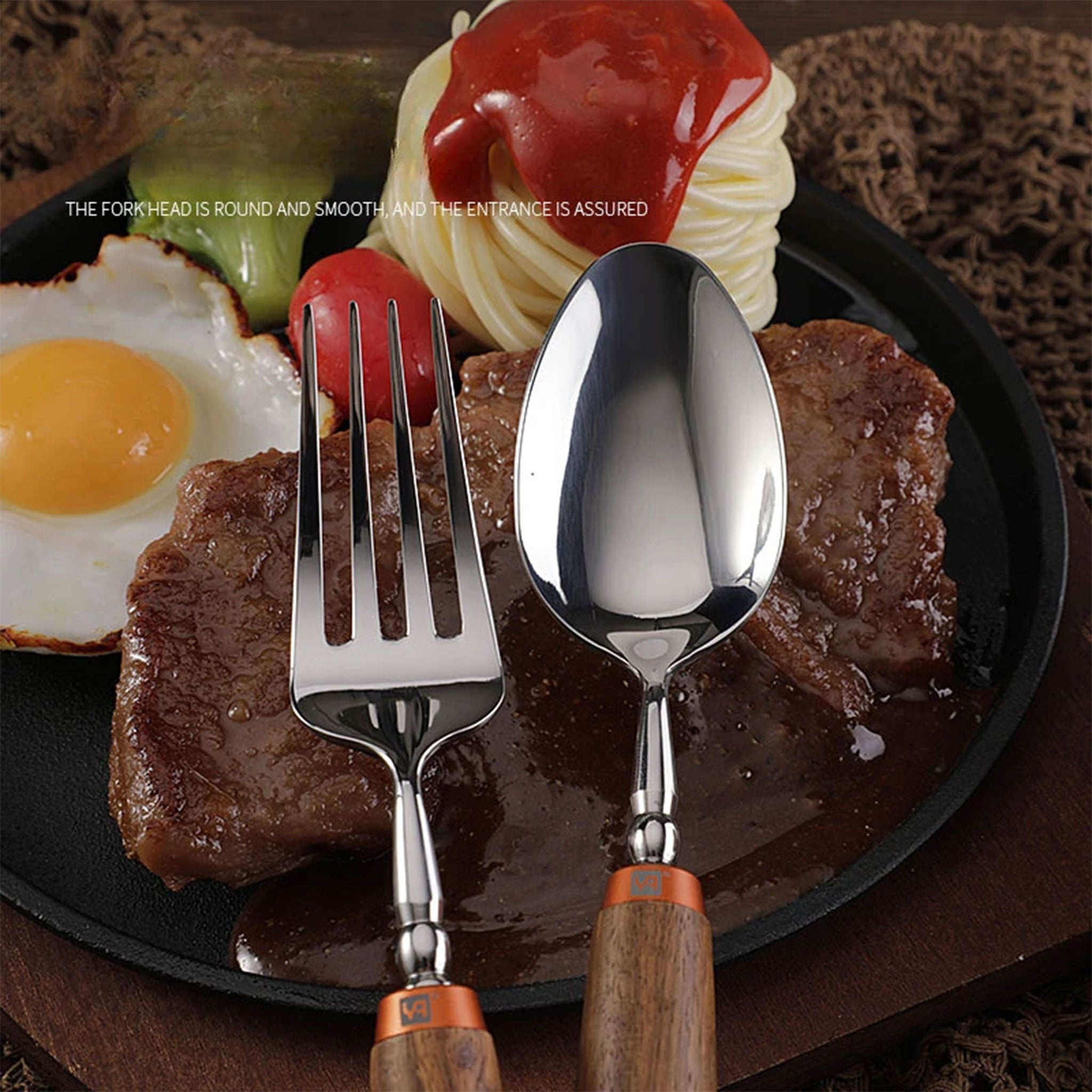 304 Stainless Steel Cutlery Set with Rosewood Handles – Knives, Forks & Spoons