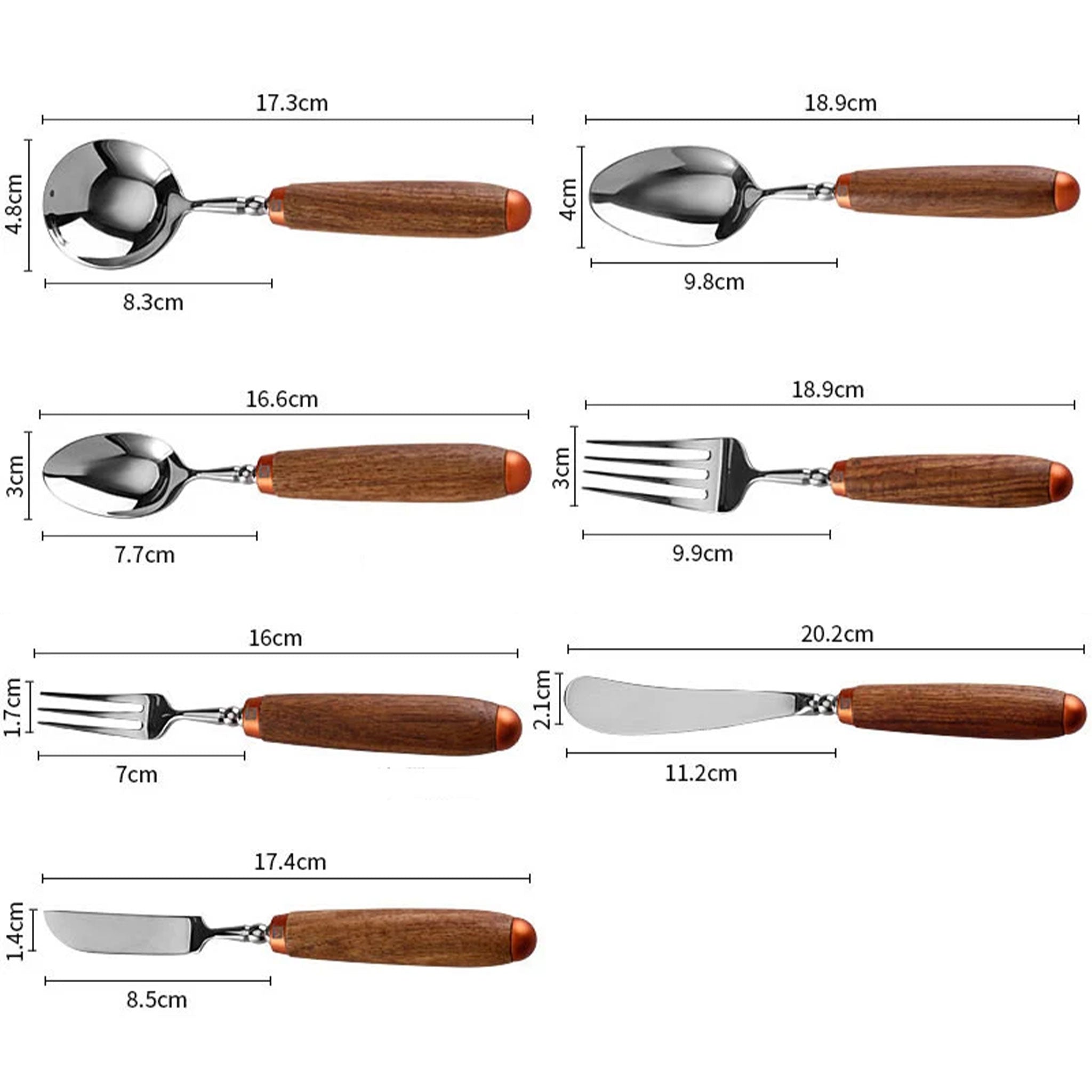 304 Stainless Steel Cutlery Set with Rosewood Handles – Knives, Forks & Spoons