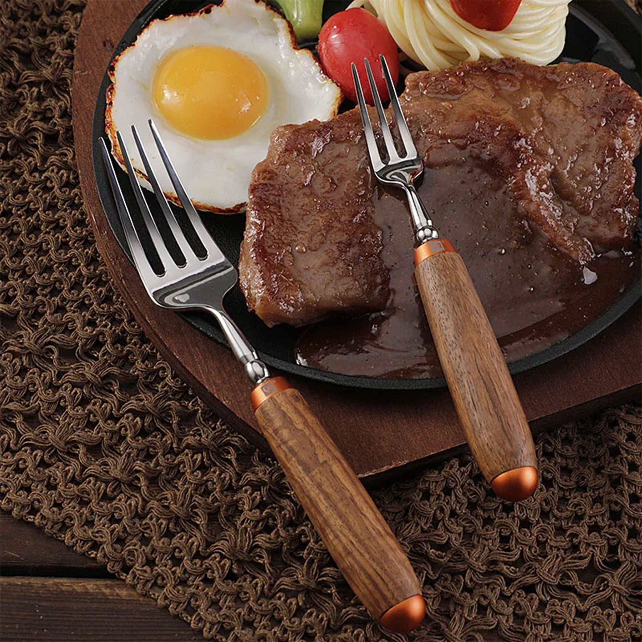 304 Stainless Steel Cutlery Set with Rosewood Handles – Knives, Forks & Spoons
