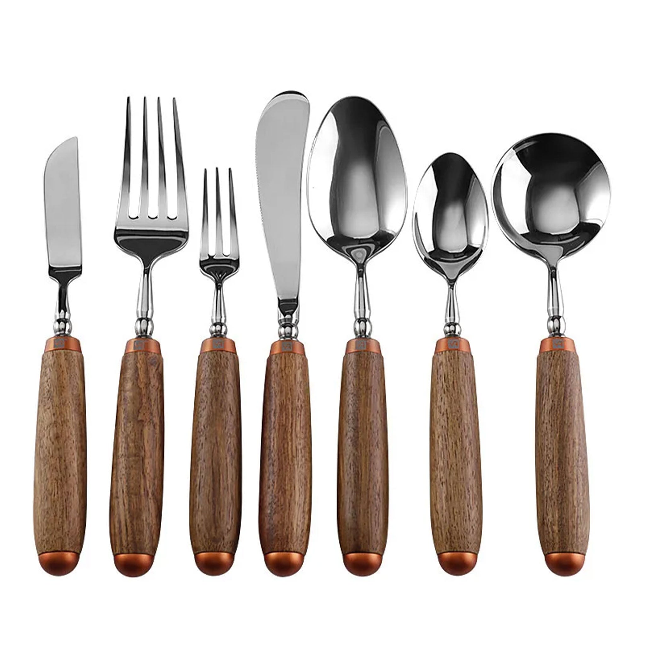 304 Stainless Steel Cutlery Set with Rosewood Handles – Knives, Forks & Spoons