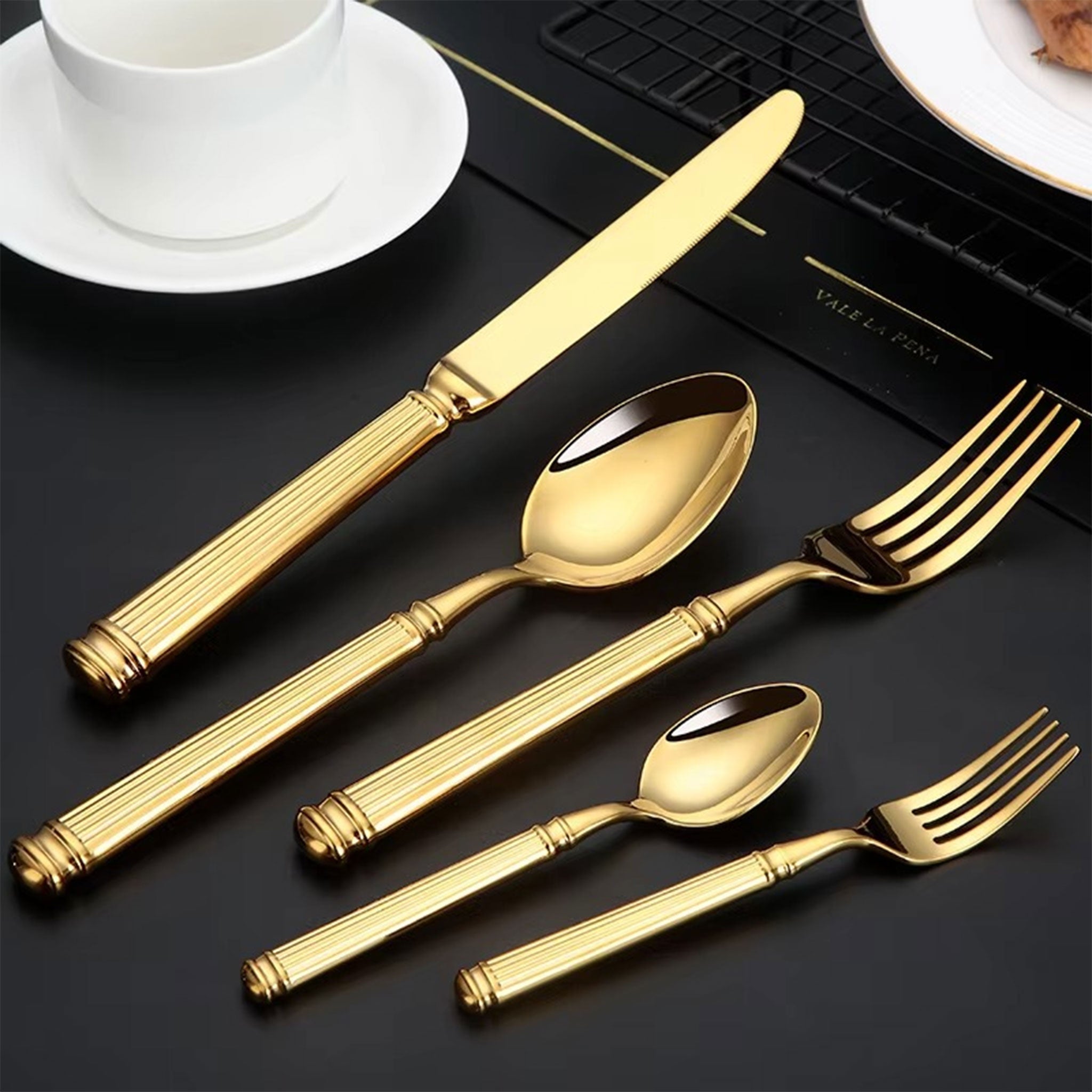 304 Stainless Steel Roman Column Flatware Set