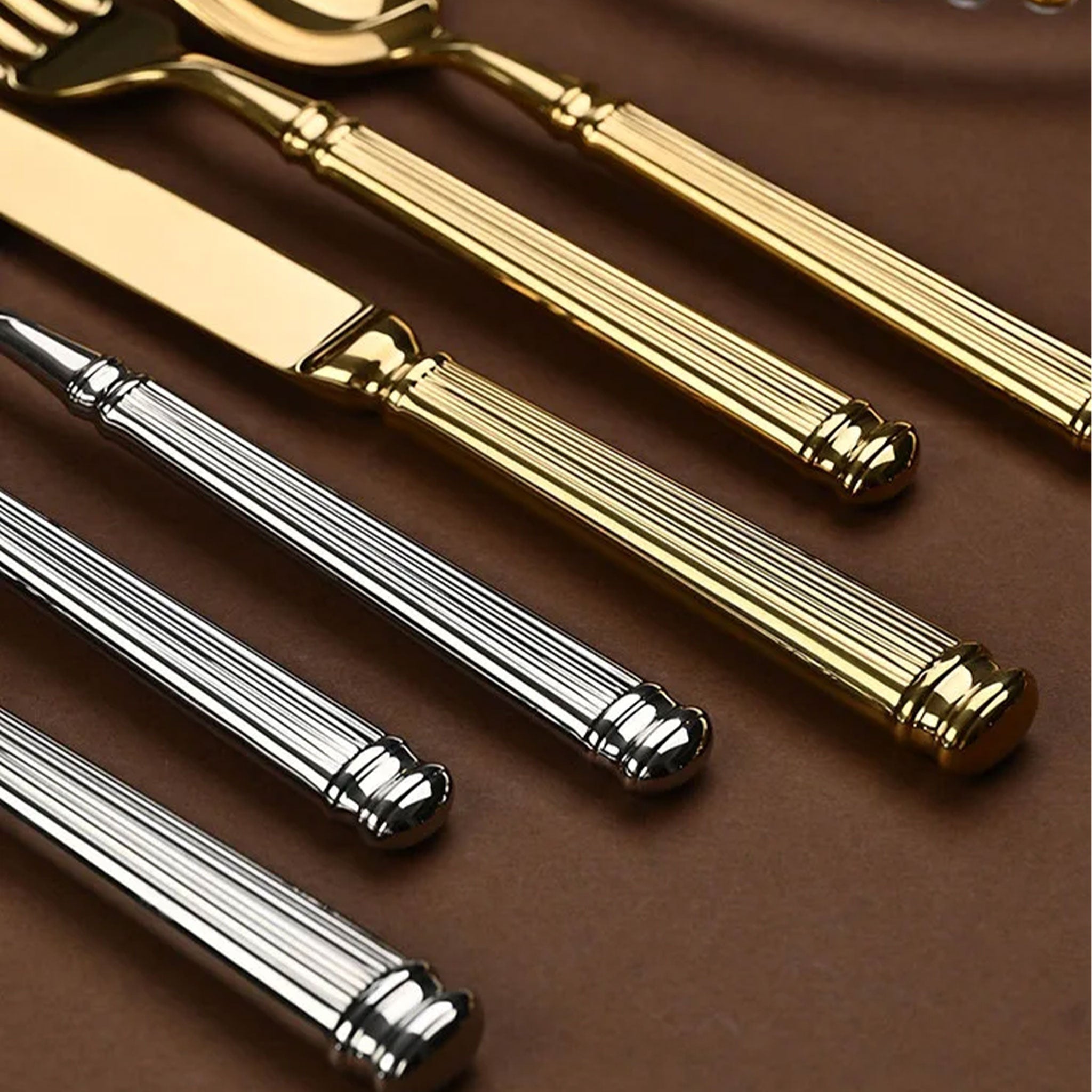 304 Stainless Steel Roman Column Flatware Set