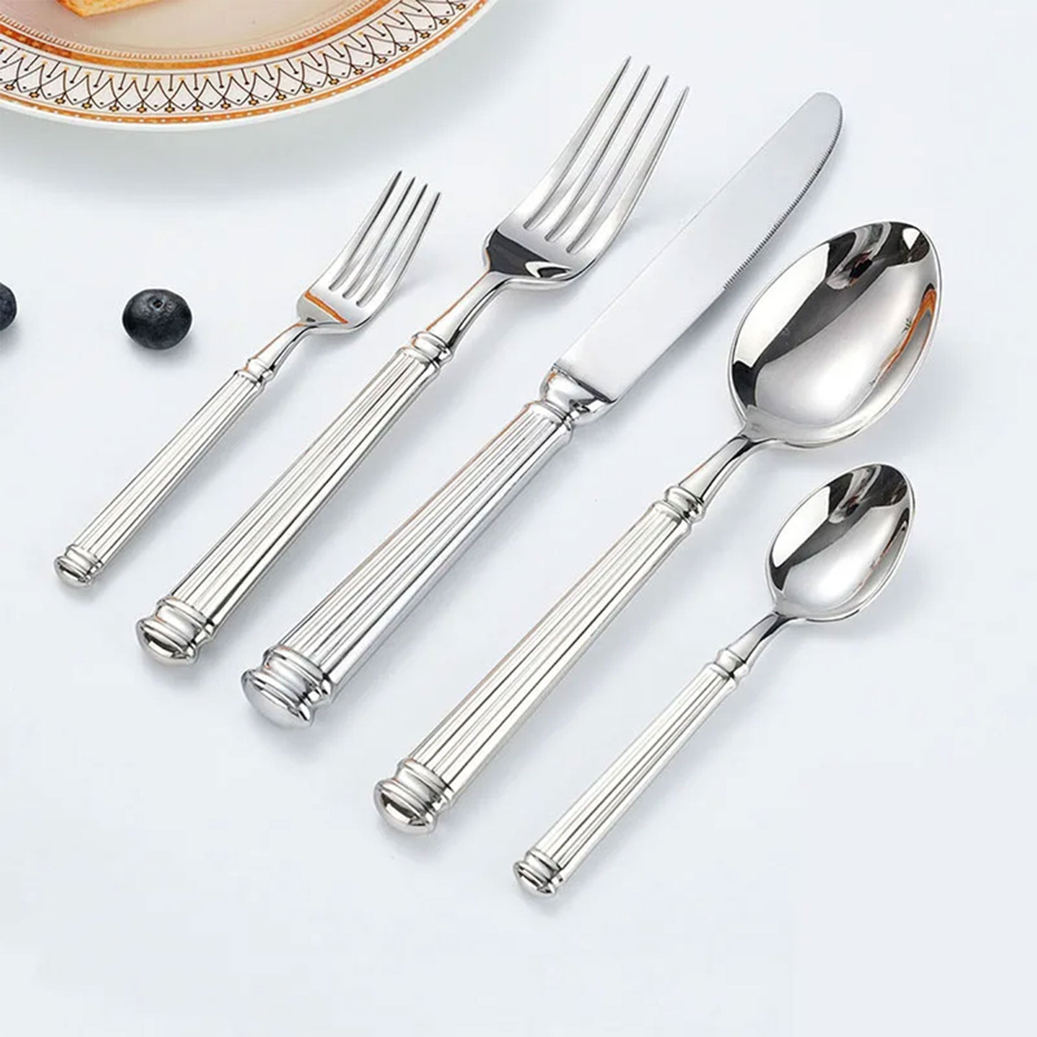 304 Stainless Steel Roman Column Flatware Set