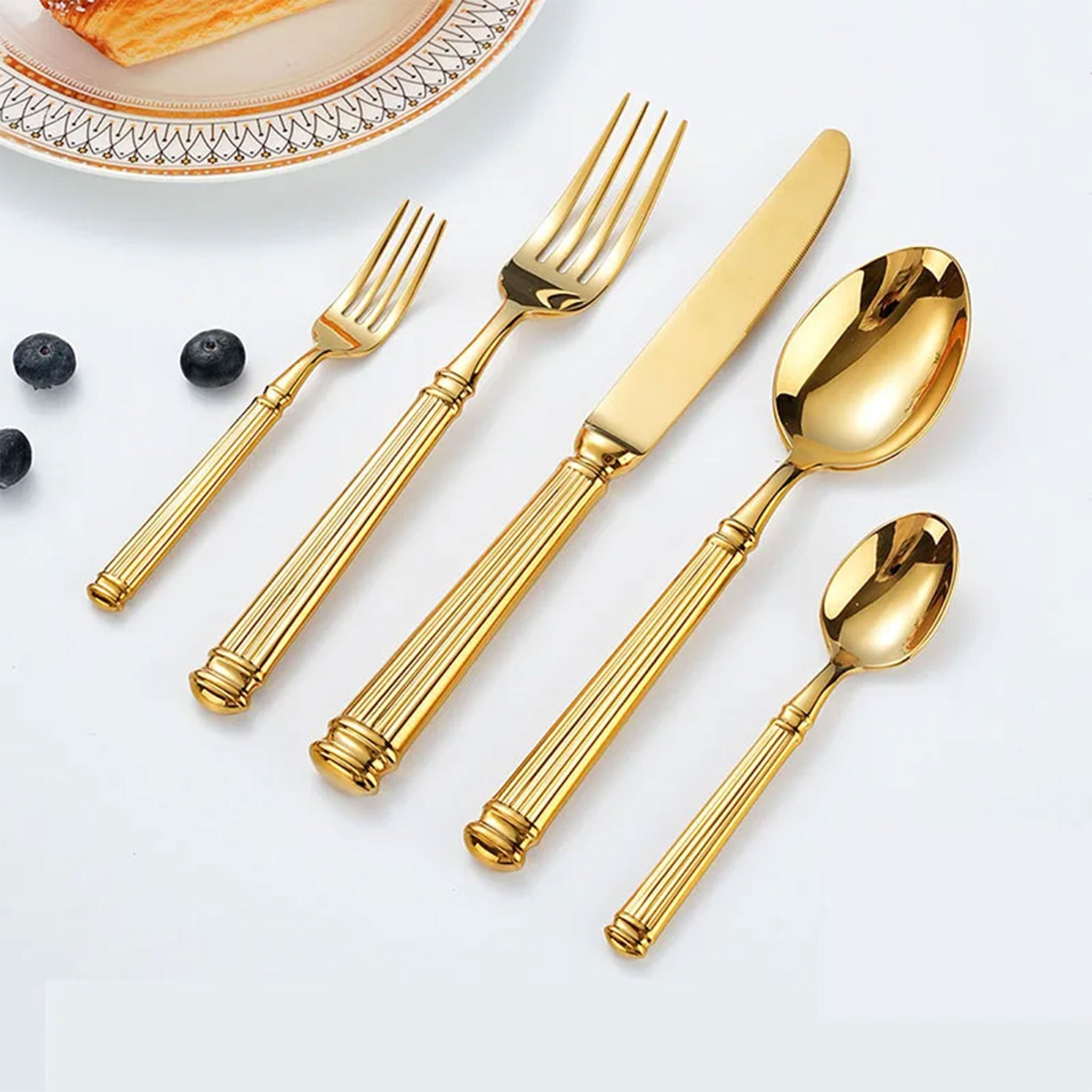 304 Stainless Steel Roman Column Flatware Set