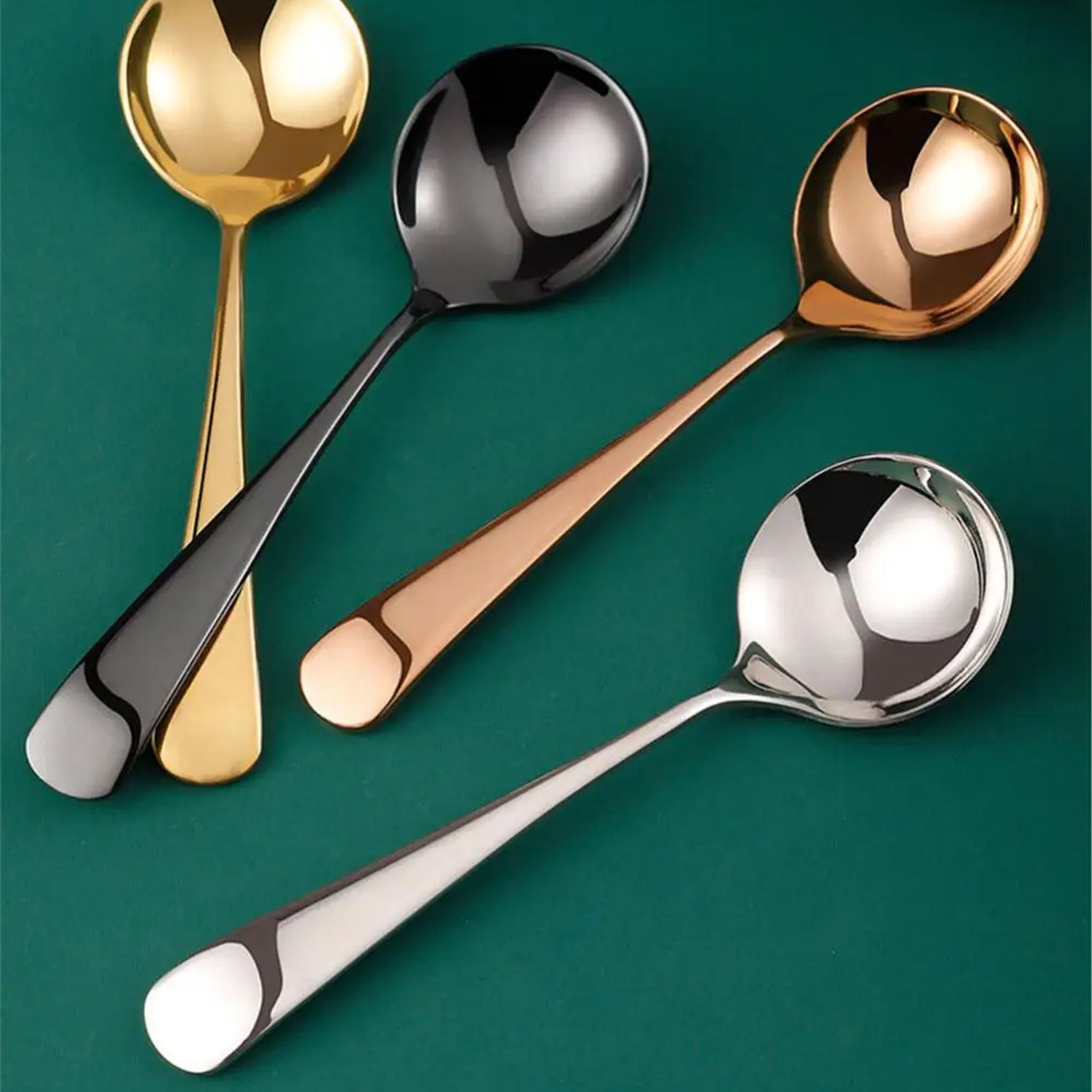 304 Stainless Steel Round Head Dessert & Coffee Spoon