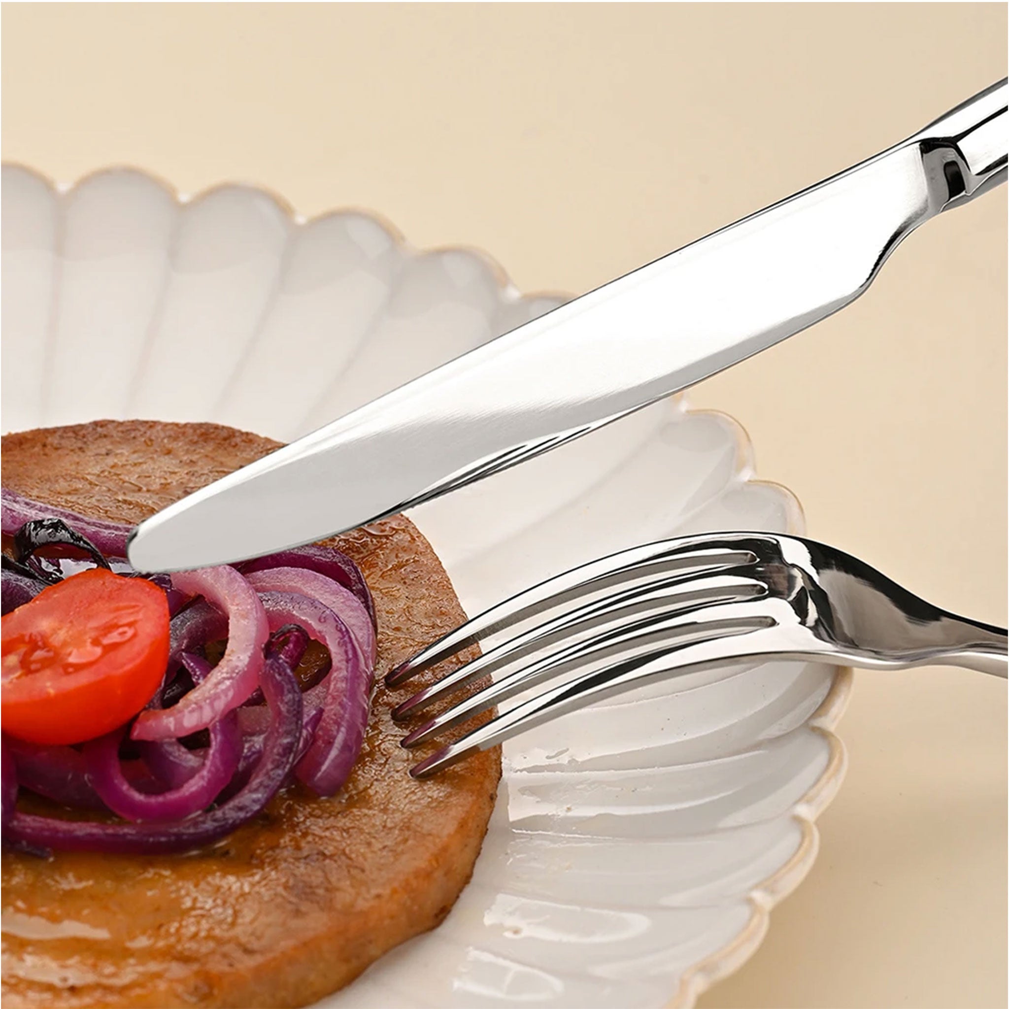 304 Stainless Steel Thickened Cutlery Set – Knife, Fork & Spoon