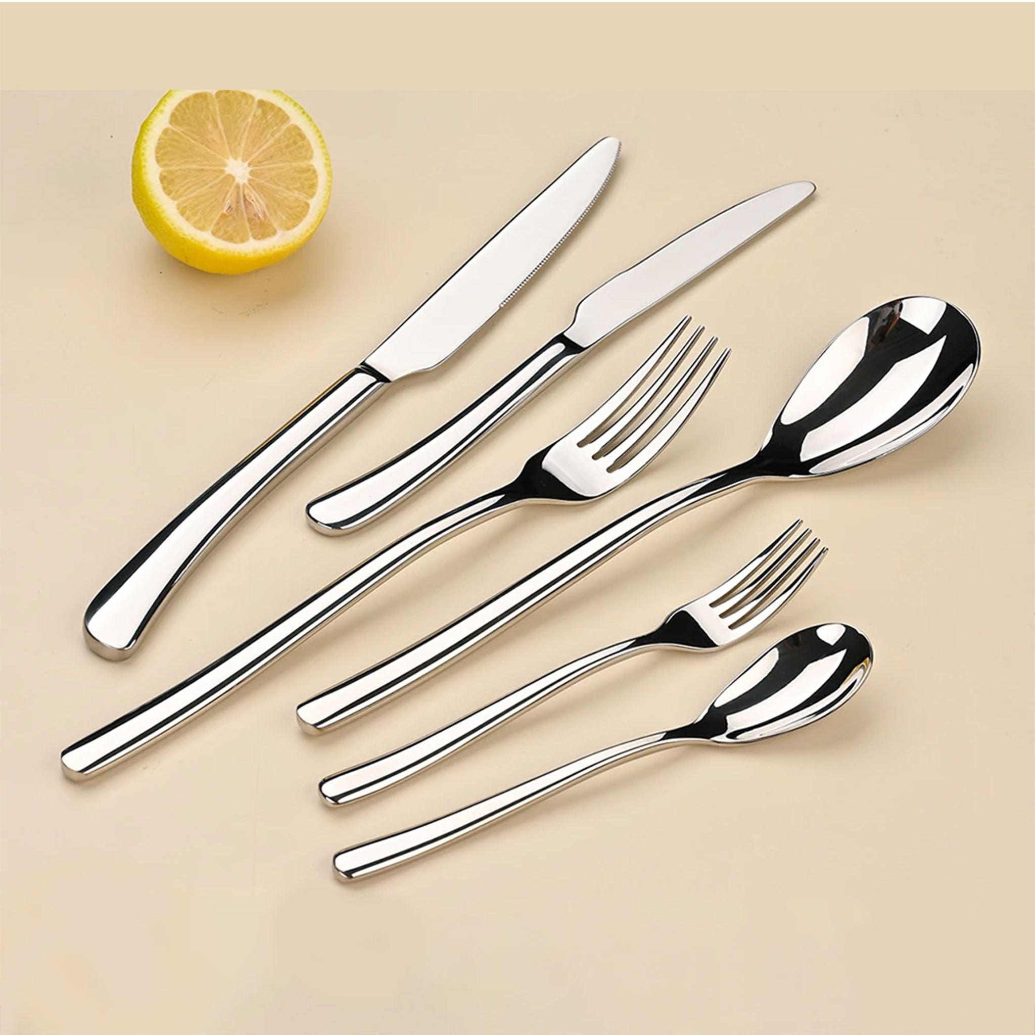 304 Stainless Steel Thickened Cutlery Set – Knife, Fork & Spoon