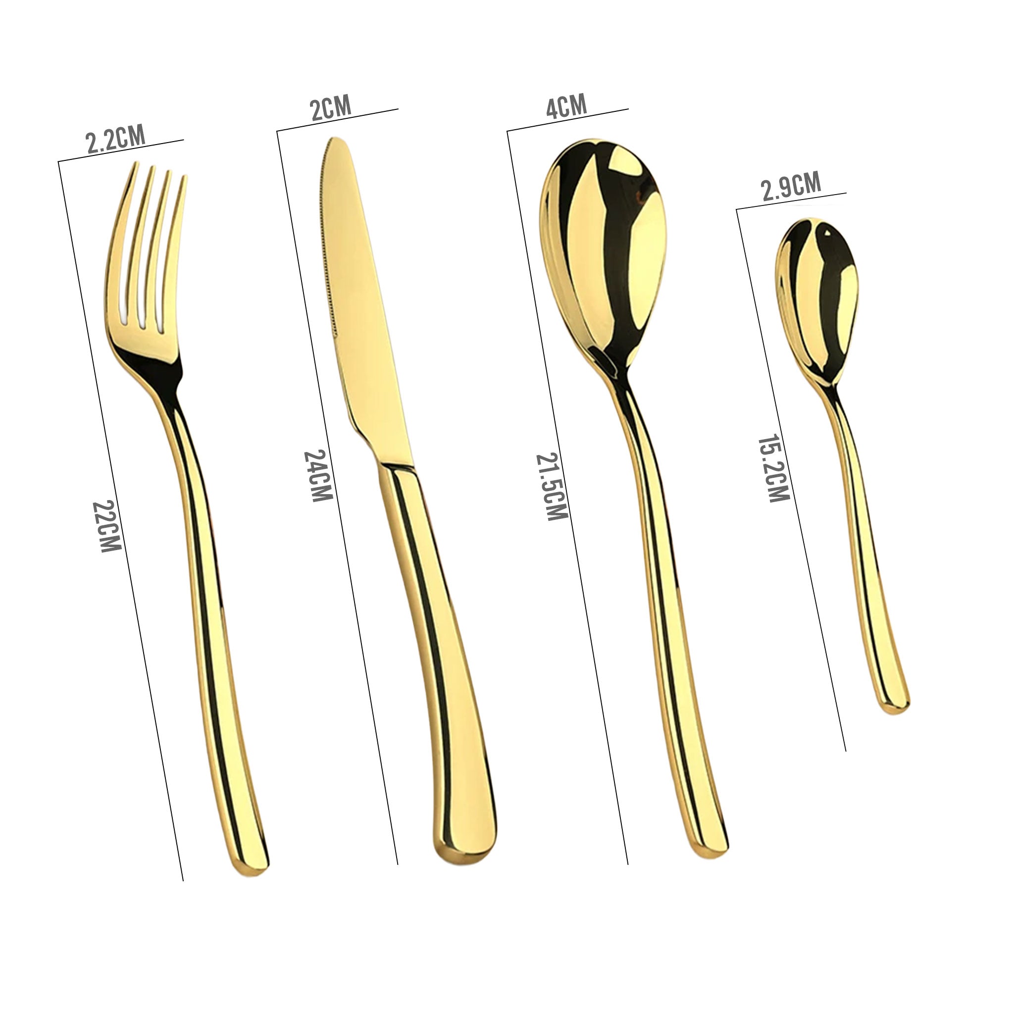 304 Stainless Steel Thickened Cutlery Set – Knife, Fork & Spoon