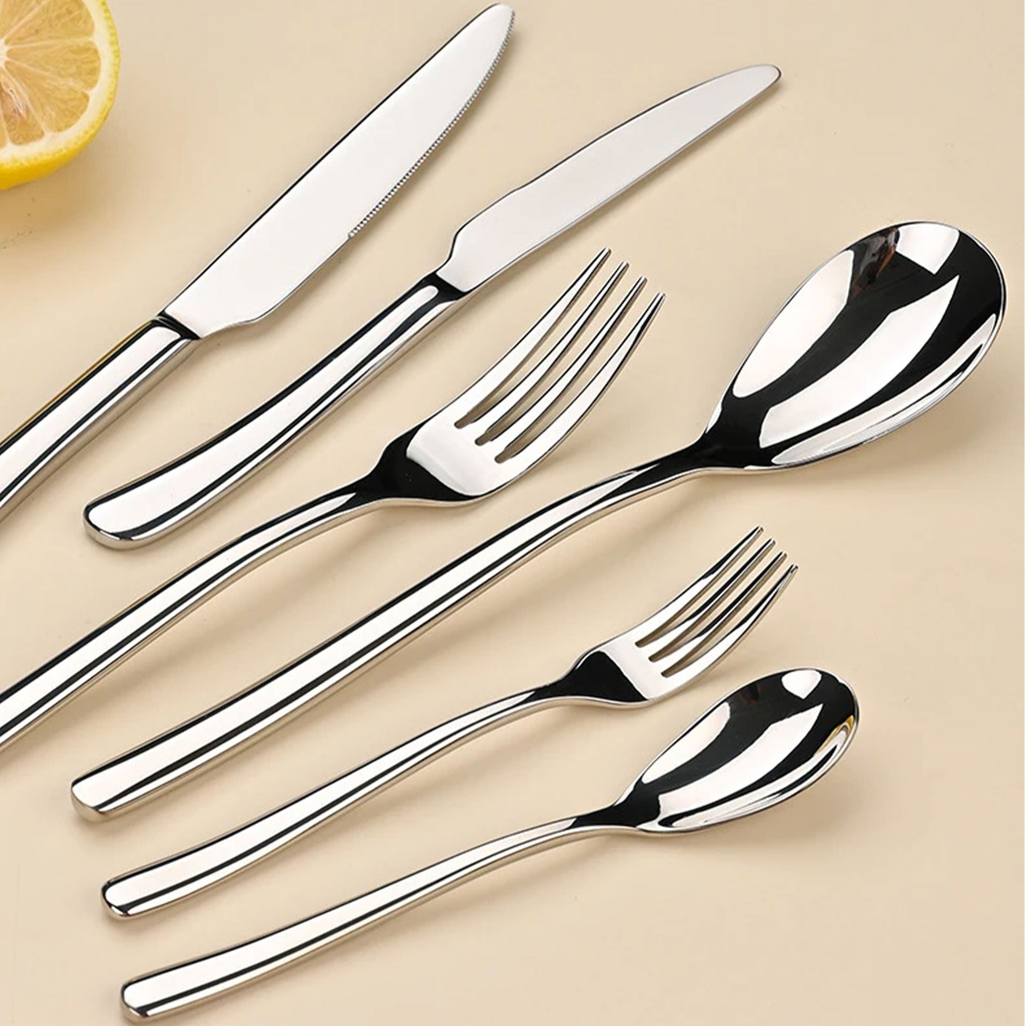 304 Stainless Steel Thickened Cutlery Set – Knife, Fork & Spoon