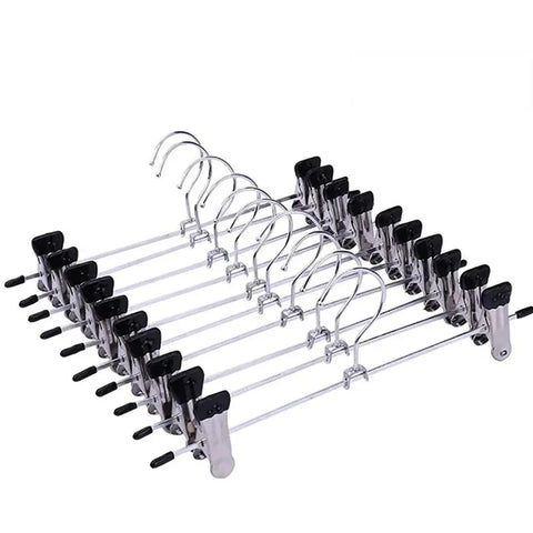 10/20/30PCs Stainless Steel Dress Hanger Pants Clip Clothes Racks Wardrobe Storage Organizer Coat Pants Tongs Skirt Hanger