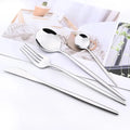 Silver Dinnerware Set 5/6/30Pcs Cutlery Set Stainless Steel Flatware Cake Fruit Fork Kitchen Knife Forks Spoon Tableware Set wiktra