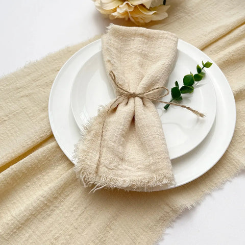 30pcs 32x32cm Wholesale sage green Gauze Cotton Napkin Reusable Tea Towel Wedding Party Christmas Table Decor Retro Burrs napkin - Wiktra